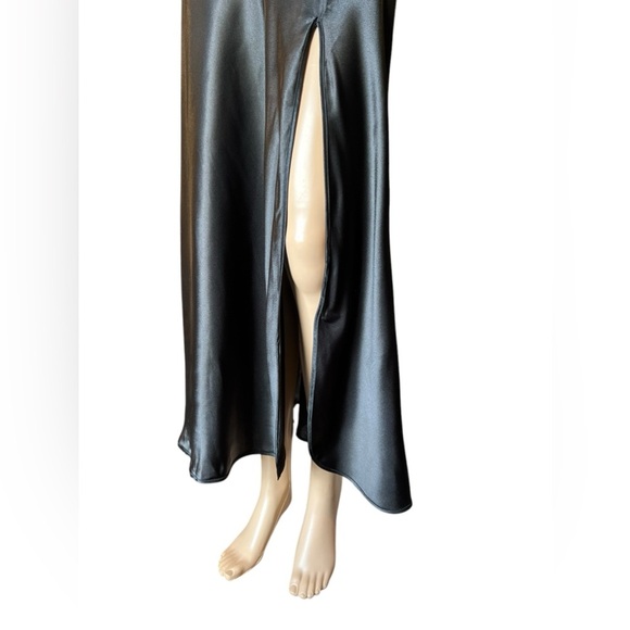 Vintage 80s Victorias secret GOLD LABEL black mesh Side Slit nightgown Size P - Picture 8 of 15